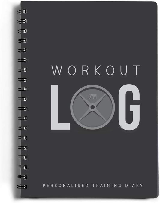 Workout Planner for Daily Fitness Tracking & Goals Setting (A5 Size, 6” X 8”, Charcoal Gray), Men & Women Personal Home & Gym Training Diary, Log Book Journal for Weight Loss by